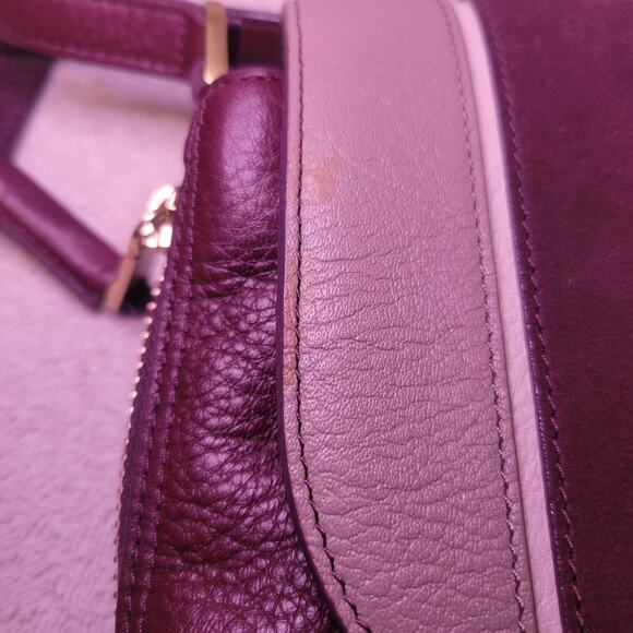 Fossil Small Crossbody Bag Maya Shoulder Purse Purple Multi Stripe Leather - Picture 8 of 12